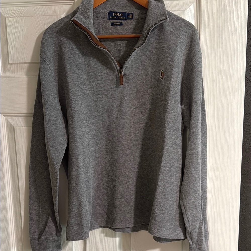 Polo by Ralph Lauren Men's Zip-Up Gray Sweater 100% cotton